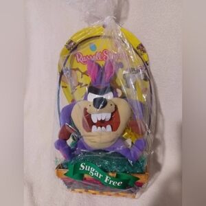 Vintage Looney tunes taz as Easter bunny plush in basket